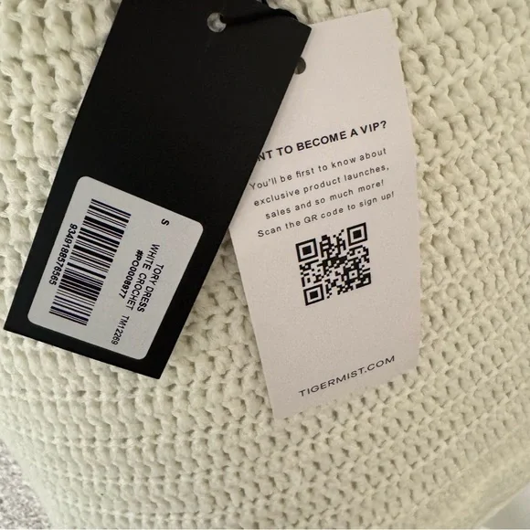 Tiger Mist Tory White Crochet Mini Dress Size Small - Picture 7 of 7